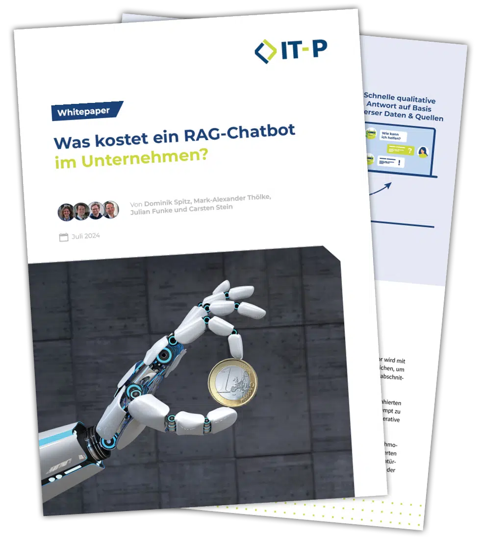 Bildbeschreibung: Whitepaper-Cover zu "Was kostet ein RAG-Chatbot im Unternehmen?"